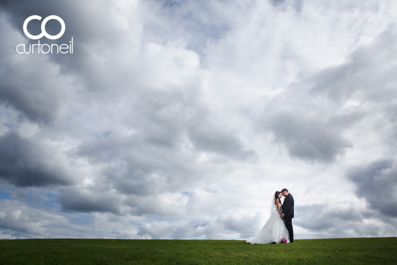 Sault Ste Marie Wedding Photography - Amanda and Allan - sneak peek, Bellevue Park, clouds, hill, summer