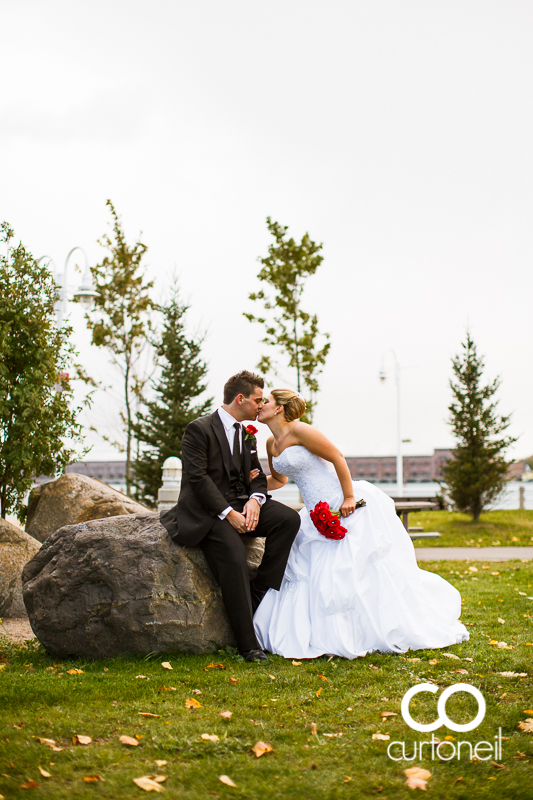Sault Ste Marie Wedding Photography - Kerry and Dom - sneak peek on the waterfront on one cold Saturday in October