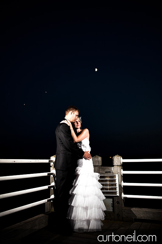 Sault Ste Marie Wedding Photography - Kristy and Graham sneak peek on the boardwalk at night
