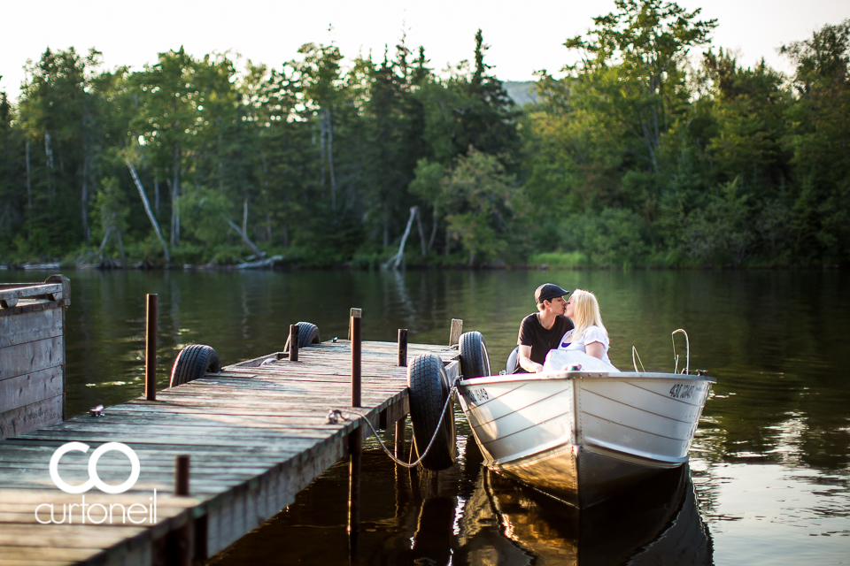 Amy and Mark - Sault Engagement - sneak, camp, boat, Northern Ontario